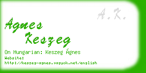 agnes keszeg business card